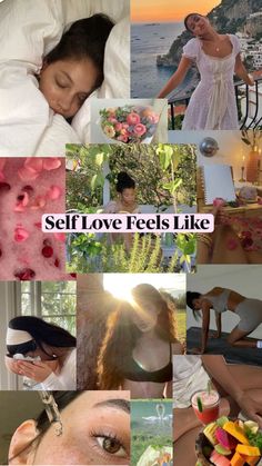 A collage of images with the text “self love feels like” Happy Life Aesthetic Wallpaper, Self Love Picture Wall, Self Aware Aesthetic, Self Love Lifestyle Aesthetic, Confidence Astetic Pictures, Self Love Moodboard, Wallpaper Iphone Self Love, Self Love Club Wallpaper, Self Love Vision Board Pictures