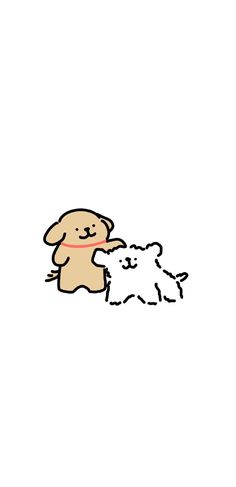 a drawing of a dog and a sheep