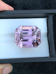 Kunzite Gemstone, 46.15 Cts Emerald Cut Pink Kunzite Gemstone Kunzite Bracelet, Kunzite Jewelry, Kunzite Ring, Kunzite Crystal, Pink Kunzite, Making Jewelry, Emerald Cut, Soft Pink, Pink Color