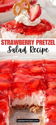 this strawberry pretzel salad recipe is so good and easy to make