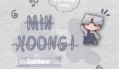 an image of a cartoon character with the words min yeonggi on it's back