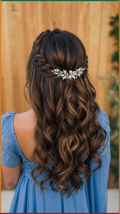 *Don't forget to watch in HD! Here are 3 super duper easy hairstyles that I came up with for those of you that want to make sure your ears stay hidden throug... Boho Bridesmaid Hair Brunette, Hairstyles For Weddings Half Up Half Down, Hairstyles For Prom Long Hair Half Up, Hairstyle For Wedding Bridesmaid, Simple Bow Hairstyles, Hairstyles For Prom Half Up Half Down, Hairstyle For Ball, Hairstyles For A Formal, Easy Prom Hairstyles For Long Hair