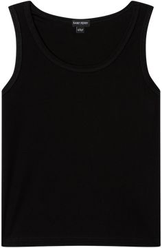 Classic Scoop Neck Tank Top, Classic Black Summer Vest, Classic Seamless Sleeveless Tank Top, Classic Solid Color Tank Top For Everyday, Classic Everyday Tank Top, Classic Solid Tank Top For Everyday, Black Cotton Scoop Neck Vest, Casual Black Scoop Neck Vest, Classic Black Tank Top