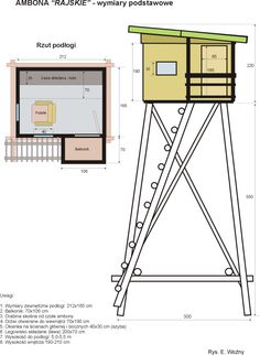 a drawing of a small house with the measurements for it's roof and walls