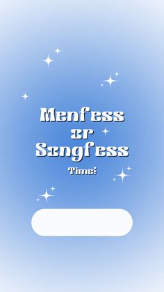 the text reads, menfiss er sungfloss timet on a blue background with white stars