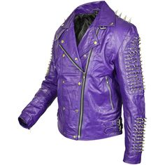 Handmade Mens Punk Studded Jacket Silver Studded Spikes Jacket Steampunk Style Cowhide Leather Biker Jacket Real Leather Moto Studded Jacket. Item specifics Outer Shell Material: Leather Pattern: Solid Closure: Button, Zip, Studs Occasion: Casual, Party/Cocktail Size: XXXS TO 5XL Color: Purple Lining Material: Polyester Fabric Type: Cowhide Leather Accents: Studded Brand: Spiked jacket Fit: Regular Size Type: Regular Department: Men Type: Jacket Model: Easy Rider Style: Biker Theme: Biker Featur Edgy Spiked Winter Biker Jacket, Edgy Winter Biker Jacket With Spikes, Biker Jacket With Spikes And Long Sleeves, Fall Biker Jacket With Spikes And Long Sleeves, Long Sleeve Biker Jacket With Spikes, Fall Long Sleeve Biker Jacket With Spikes, Spiked Leather Jacket For Biker Events, Winter Punk Style Leather Jacket With Spikes, Spiked Long Sleeve Leather Jacket For Biker Events