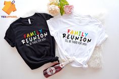 Family Reunion I'll Be There For You,Family Reunion Shirt,Family Shirt,Funny Shirt,Family Vacation Shirt,Group Family Shirt * Order Processing: Expect your order to be processed within 1 business day (excluding holidays). Shipping times vary based on your chosen method and location. For quicker delivery,     consider upgrading your shipping option during checkout. * Custom-Made Items: Each item is crafted to order. Unfortunately, we cannot accommodate returns or exchanges unless the items are re Cheap Pre-shrunk T-shirt For Family Outings, Fun Custom Print T-shirt For Family Reunion, Funny Tops With Text For Family Reunion, Family Reunion Tshirt, Family Reunion Tshirts, Family Reunion Shirt, Family Reunion Shirts, Reunion Shirts, Family Vacation Shirts