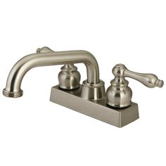 Kingston Brass KB2478AL 4 in. Centerset 2-Handle Laundry Faucet Laundry Faucet, Kitchen Living Space, Brushed Nickel Faucet, Utility Sink, Laundry Products, Faucet Handles, Kingston Brass, Water Flow, Sink Faucets