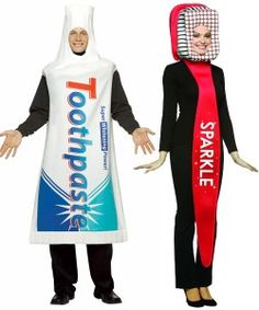 two people in costumes standing next to each other