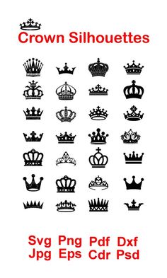 crown silhouettes are shown in black and red