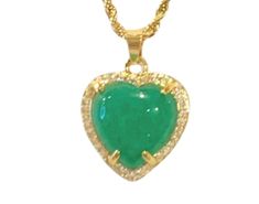 MEANING:  Not only can jade save you from disaster, it can purportedly protect you from evil, attract love and, of course, bring good luck. Jade is an ornamental stone, considered the imperial gem in ancient China and used for centuries to make weapons, tools, jewelry and other decorative pieces. Product Details: 18kt Heart-shaped Emerald Necklace For Gift, Emerald Heart Gemstone Necklace, Green Heart-shaped Emerald Necklace For Gift, Emerald Heart Shaped Gemstone Necklace, Heart Shaped Emerald Necklace As A Gift, Heart-shaped Green Emerald Necklace As Gift, Heart-shaped Emerald Gemstone Necklace, Heart-shaped Emerald Necklaces As A Gift, Heart-shaped Emerald Necklace As A Gift