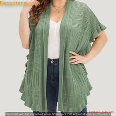 Easy Crochet Sweater Pattern for Beginners - Free & Cute Dolman Sleeve Pattern, Woven Cardigan, Poncho Cardigan, Oversized Knit Cardigan, Trendy Sweaters, Plus Size Cardigans, Sweater Crochet Pattern, Ribbed Knit Sweater