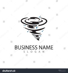 abstract tornado logo design on white background with black and blue colors, suitable for use in business