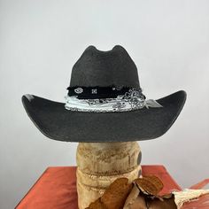 Rigid Brimmed Winter Hat, Winter Rodeo High Crown Hat Bands, Winter Hats With Short Brim, Adjustable High Crown Hats For Winter, Gray Western Hat With Short Brim, Custom Felt Hat For Rodeo, One Size, Western Style Sun Hat With Curved Brim, Western Style Costume Hats For Rodeo, High Crown Hats For Winter Rodeo