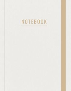 an open notebook with the word notebook written in gold and white on top of it