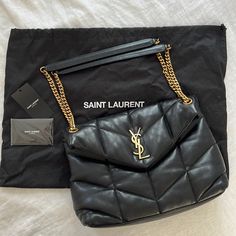 Ysl Quilted Puffer Bag, In Excellent Condition, Barely Used. Puffer Bag, Saint Laurent Bags, Yves Saint Laurent Bags, Saint Laurent Paris, Quilted Leather, Leather Shoulder Bag, Yves Saint Laurent, Saint Laurent, Puffer