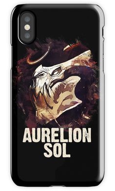 an iphone case with the words aurelon sol on it