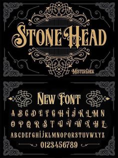 an old fashioned font and some type of lettering