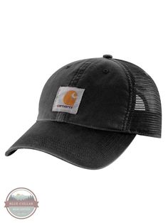 Carhartt 100286 Canvas Mesh Back Cap The Carhartt® Mesh-Back Cap is a cool and comfortable choice for everyday wear. Great for work or play, this Carhartt hat is constructed of 100% cotton washed canvas up front and 100% polyester mesh in back. A Carhartt Force® sweatband fights odor and FastDry® technology wicks away moisture. Featuring a Carhartt logo sewn on the front, the light-structured, low-profile Carhartt Mesh-Back Cap has a snapback closure for an adjustable fit. 100% cotton washed can Carhartt Baseball Hat, Carhartt Hat, Carhartt Logo, Logo Sewing, Azure Blue, Dark Khaki, Ball Cap, Wicks, Logo Embroidered