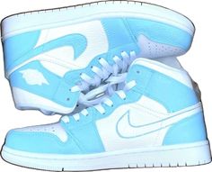 Light Blue Leather Custom Sneakers For Sports, Custom Light Blue Leather Sneakers For Sports, Light Blue Leather Sneakers For Sports, Custom Light Blue Leather Nike Sneakers, Mid-top Light Blue Custom Sneakers For Sports, Nike Air Force 1 Pastel, Custom Air Jordan 1, Custom Air Force 1, 12th Man