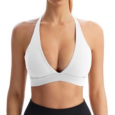 PRICES MAY VARY. 75%Polyester, 25% Spandex. Product Design: Deep v-neck, Criss-cross straps and removable pads. Thick elastic band under the bust. Panelling detail on the cups. Internal mesh design, breathable and comfortable. Four-Way Stretch: Stretches lengthwise and widthwise with quick recovery to form to your every move. The fabric of these strappy workout top for women is buttery soft, stretchy, breathable, lightweight fabric. Applicable Occasions: Size S-M-L-XL. These women's workout spor Criss Cross Bra, Best Sports Bras, High Neck Sports Bra, Bra For Women, Workout Tops For Women, Sports Bra Top, Boxing Gym, Lounge Lingerie, Women's Workout