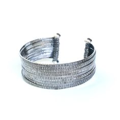 "Engraving oxidized sterling silver stack cuff bracelet(FBA) Bracelet measure: 6\" L (end to end) X 1.3\" W Weight:49.36 g All items are hand crafted by me, Sirilak Samanasak in Chiang Mai, Thailand. Each piece is one of a kind and the item pictured is the exact item that will ship. Every gemstone is hand selected for its quality and beauty and are hand set into settings and final jewelry pieces. JEWELRY CARE Most jewelry in my shop is sterling silver which can easily be cleaned and re polished Adjustable Oxidized Cuff Jewelry, Adjustable Antique Silver Cuff Bracelet With Unique Style, Unique Metal Bracelet With Oxidized Finish, Adjustable Metal Bracelet With Oxidized Finish, Unique Adjustable Antique Silver Cuff Bracelet, Modern Adjustable Bracelets With Oxidized Finish, Handmade Adjustable Antique Silver Cuff Bracelet, Modern Adjustable Oxidized Bracelets, Modern Adjustable Oxidized Bracelet