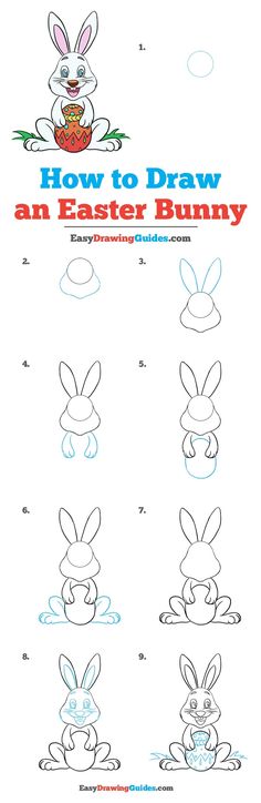 how to draw an easter bunny step by step drawing instructions for kids and beginners