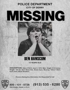 the missing poster for ben hanson