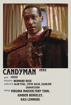 an old movie poster with the name candyman on it's front and back