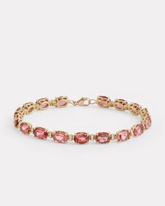 Pink Tourmaline Oval Bracelet with Diamonds – Jamie Wolf Gold And Pink Bracelet, Pink Tourmaline Bracelet, Summer Court, Oval Bracelet, Pink Tourmaline Jewelry, New York City Ballet, Bracelet With Diamonds, Gold Link Necklace, Gold Link Bracelet