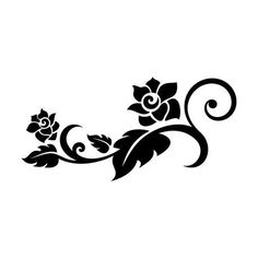 a black and white flower design on a white background