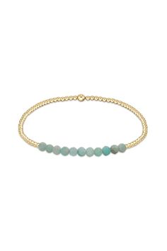 Enewton Gold Bliss 2mm Bead Bracelet - Amazonite Gold Beaded Amazonite Bracelets, Gold Beaded Bracelets With Amazonite Round Beads, Gold Amazonite Round Beaded Bracelets, Gold Amazonite Beaded Bracelets, Amazonite Beaded Bracelets For Everyday, 2mm Bead Bracelet, Gauze Clothing, Tagua Jewelry, Flip Flop Slippers