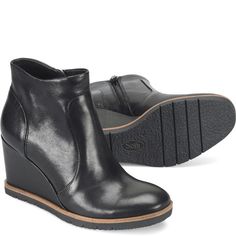 Count on these sleek, addictively comfortable booties for day-to-night style in any forecast. Sofft Shoes, Night Style, Clog Heels, Justin Boots, Wedge Heel Sandals, Fashion Night, Dress Shoes Womens, Lacing Sneakers, Wedge Sneakers