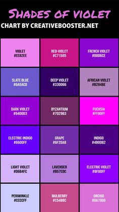 the shades of violet chart by creativebooster net