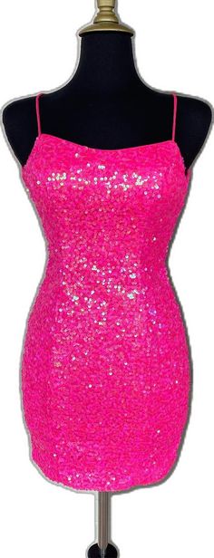 Hot Pink Sequin Straps Bodycon Mini Homecoming Dress Mini Homecoming Dresses, Pink Sequin, Homecoming Dress, Bodycon Mini Dress, Bra Sizes, Homecoming Dresses, Homecoming, Spaghetti Strap, Hot Pink