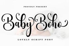 baby boho script font and lowercase