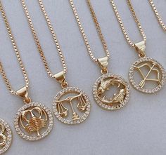 Pisces February, Libra September, Taurus April, 21 June, 23 September, Horoscope Necklace, 23 August, 21 July, Y2k Necklace