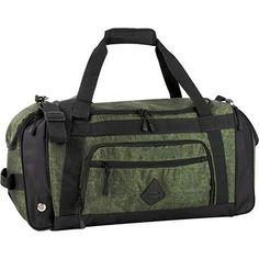 Finally theres a carry-on luggage and work bag that fits your lifestyle! Introducing the new Summit Ridge duffel bag Timber Collection. Durable, unique, and spacious, this bags features include: Steading bottom feet to keep bag clean and upright when its set down. Detachable, fully adjustable shoulder strap with tension-easing shoulder pad. Clip shoulder strap easily to suitcases for easier carry. Lash tab for hanging clips, keys, ID tags, and more. Side handle with grip and side pockets for eas Double Entry, Duffel Bag Backpack, Fashion Organization, Clean Body, Carry On Luggage, Work Bag, Green Bag, Duffel Bag, Cloth Bags