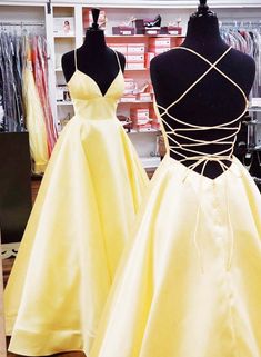 Yellow satin long prom dress, yellow evening dress,PD22198 on Storenvy Dress School Dance, Yellow Satin Prom Dress, Simple Long Prom Dresses, Prom Dresses With Lace, Winter Formal Dress, Satin Long Prom Dress, Simple Evening Dress, Dress School, Yellow Evening Dresses