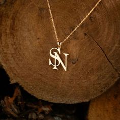 Necklace With Initials Letters, Unique Initial Necklace, Special Gifts For Girlfriend, Sn Wallpaper Letter, S Necklace Initial, Couple Initial Necklace, Letter Necklace Initials, Double Letters, Letters Necklace