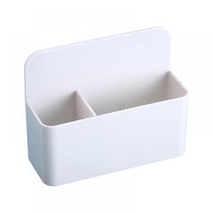 a white plastic container with two compartments