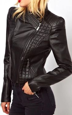 Genuine Lambskin Biker Black Leather Jacket | Slim Fit Bolero Style Biker Jacket Slim Fit, Long Sleeves Beautiful Look Black Leather Jacket | Shinny Celebrity Leather Jacket | Clubbing Wear Leather Jacket | Handmade Shinny Leather Jacket | Outfit Leather Jacket | Unique style leather jacket |  Description : Material : Lambskin Leather Color : Black  Size : XXS/XS/S/M/L/XL/2XL/3XL/4XL/5XL (All Sizes available) Department: Women Style: Biker Fabric Type: Leather Outer Shell Material: Leather Theme Team Leo, Celebrities Leather Jacket, Leather Jacket Outfits, Biker Leather, Leather Moto Jacket, Leather Products, Black Leather Jacket, Fashion Mode, Black Jacket