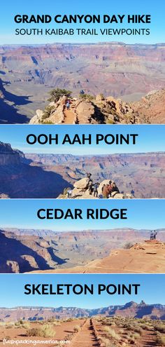 the grand canyon day hike from south kalbab trail viewpoints to cedar ridge and skeleton point