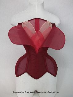 Elegant Corset, Piskel Art, Modesty Panel, Red Corset, Red Rose Flower, Red Ombre, Creation Couture