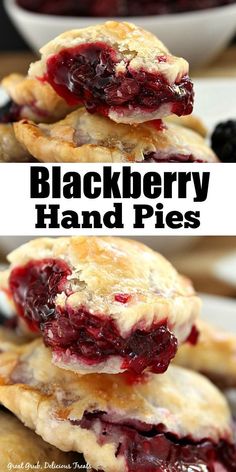 blackberry hand pies stacked on top of each other