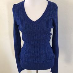 The Tags Were Removed But This Was Never Worn. Blue Fitted Casual Sweater, Fitted Blue Casual Sweater, Hot Sweater, Bodycon Sweater, Hot Miami Styles, Colorful Sweaters, Miami, Color Blue, Sweaters For Women