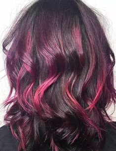 Dark Hair Highlights, Magenta Highlights, Hair Highlights Ideas, Dark Ginger Hair, Blue Hair Highlights, Ideas For Dark Hair, Purple Hair Highlights, Ayurvedic Hair Oil, Highlights Ideas