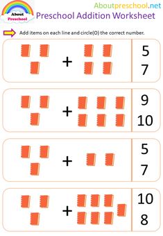 an addition worksheet with numbers for children to learn how to write and color