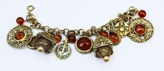 Vintage brass tone Victorian revival crystal charms bracelet, In good vintage condition, It's 7" long . Weighs 3.5 Oz. Thanks. Charms round 1"1/ across , Triangle 1'1/2 x  7/8",   1'1/8 x ¾",   Crystal7/8" across.  Square ¾" Vintage Jeweled Metal Crystal Bracelet, Vintage Charm Brass Bracelet, Antique Charm Bracelet For Jewelry Making, Vintage Gold Crystal Bracelet, Vintage Jeweled Crystal Bracelet, Vintage Gold Jeweled Crystal Bracelet, Vintage Crystal Bracelet Gift, Vintage Brass Charm Bracelets, Antique Brass Bracelet With Vintage Charm