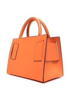 Bobby 23 tote bag from BOYY featuring orange, leather, decorative buckle detail, adjustable detachable shoulder strap, two rolled top handles, concealed clasp fastening, main compartment, internal zip-fastening pocket, full lining and metal feet. Size Info UNI Color Detail Orange Made In Thailand Material Outer: Leather 100% Season One Spring-Summer Season Two Spring-Summer Product bags.. Brand Boyy Size And Fit Width 9,06 in / 23 cm Height 7,09 in / 18 cm Depth 5,91 in / 15 cm Handle 3,94 in / Boyy Bag, Latest Fashion Design, Crossbody Tote Bag, Moon Boots, Orange Bag, Orange Leather, Crossbody Tote, Cool Socks, Small Leather Goods